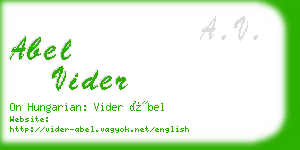 abel vider business card